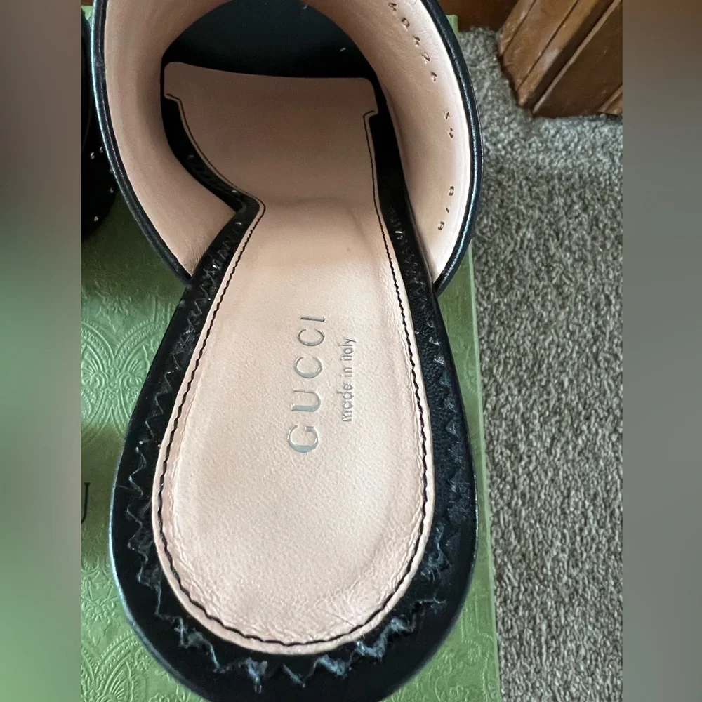 Gucci black platform mules with silver logos - Picture 10 of 15